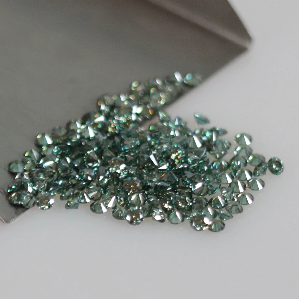 Colored Moissanite. 3mm 10Pcs. Blue, Pink, Yellow, Garnet, Green.