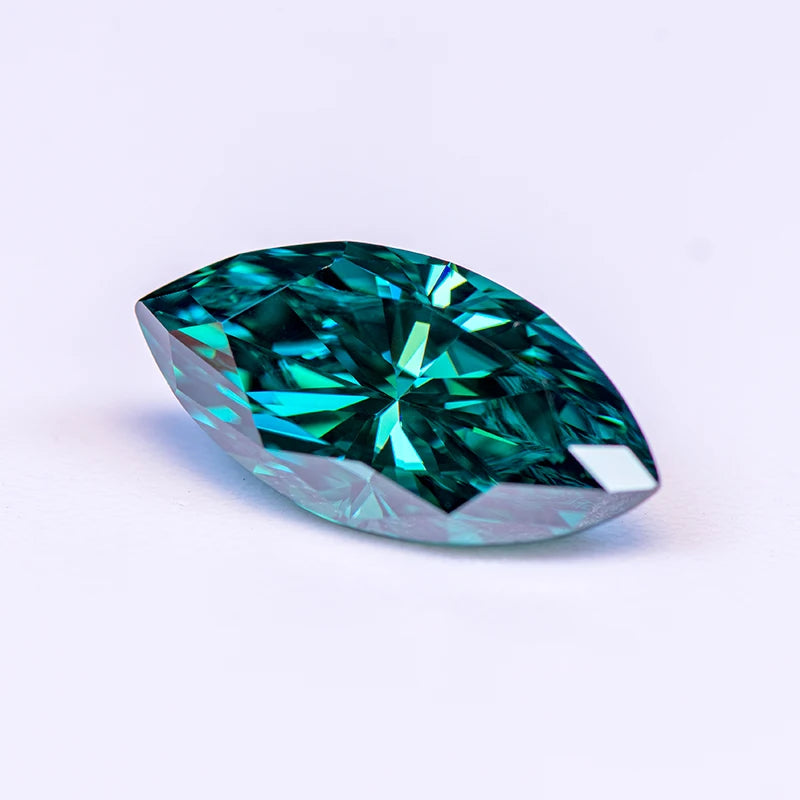 Loose Moissanite. Marquise Cut. Emerald Green Color. 1.0 To 3.0 Carat.