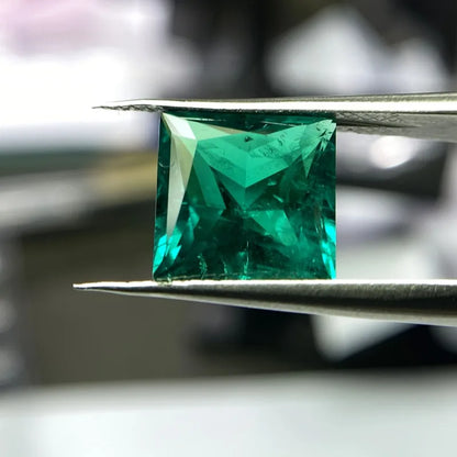 Loose Emerald Gemstones. Princess Cut. Lab-Grown Emerald. 5mm To 10mm.