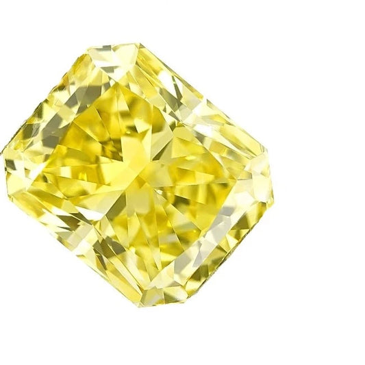 Vivid Yellow Color Diamond 0.60 To 1.0 Carat. Radiant Cut. HPHT Diamond