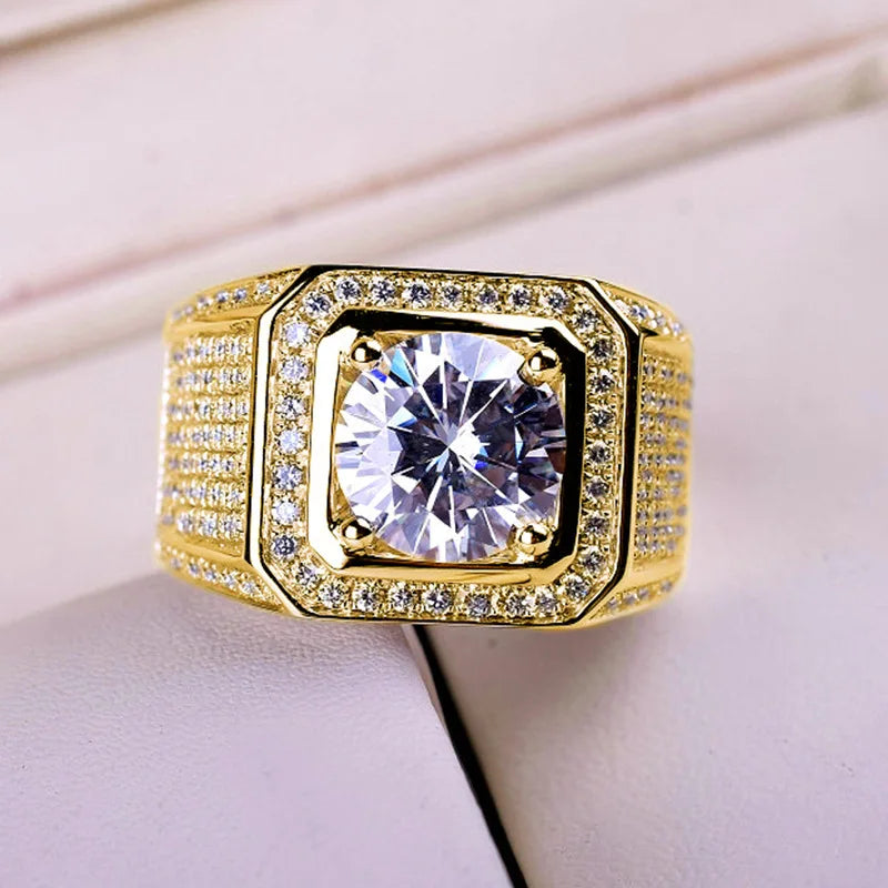 3 to 10 Carat Elegant Moissanite Men's Rings – Timeless Luxury