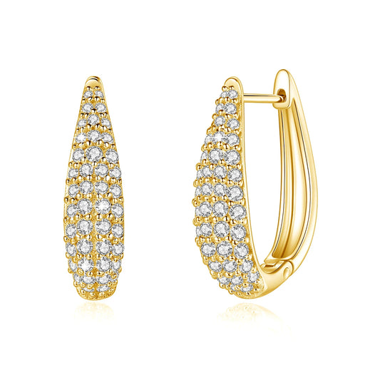 Elegant Earrings. Genuine Moissanite Gemstones. Total 1.50 Carat.