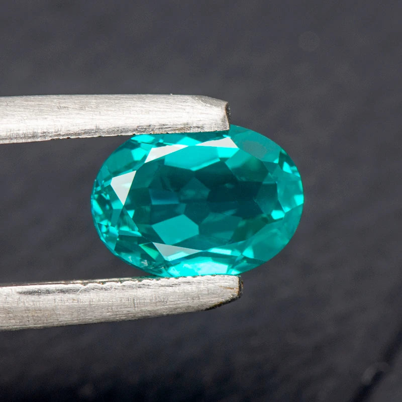 Paraiba Oval Cut Gemstone. Lab Created Tourmaline. 0.30 To 13.60 Carat.