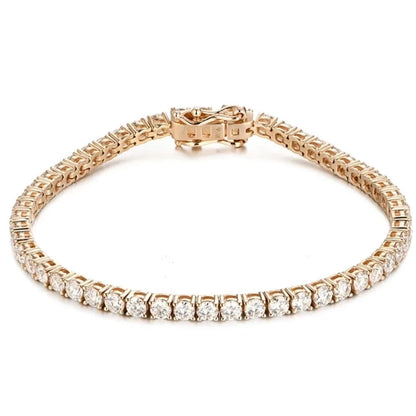 Gold Tennis Bracelets. Genuine Moissanite Tennis Bracelets.