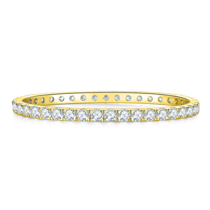 Moissanite Bangles 18K Gold Plated Silver Bracelets