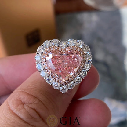 Light Pinkish Brown Diamond Engagement Ring - Pendant. 5.07 Carat GIA.