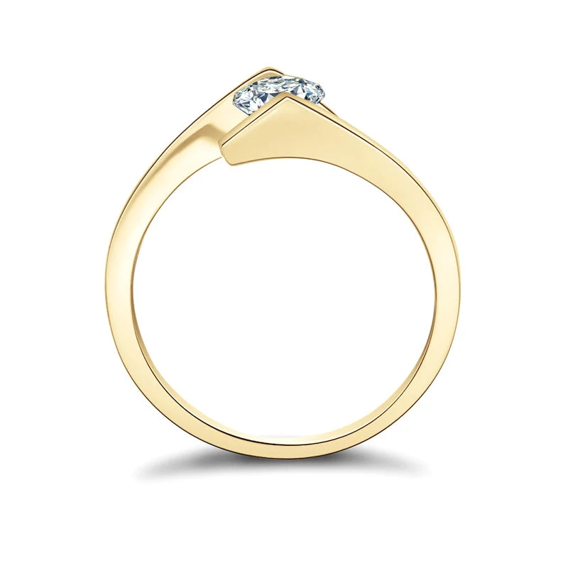 Moissanite Engagement Ring 0.50ct - 10K Yellow Gold.