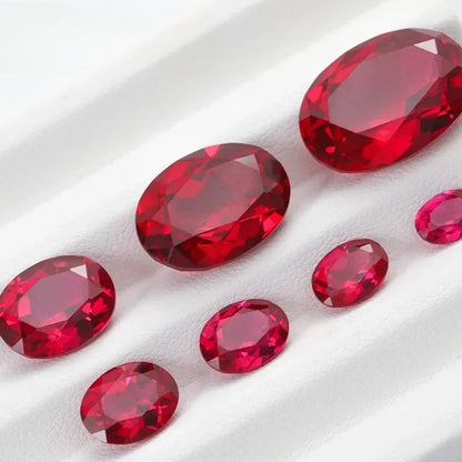 Loose Ruby. Oval Shape. 0.20 To 25.0 Carat. VVS1. Lab-Grown Ruby.