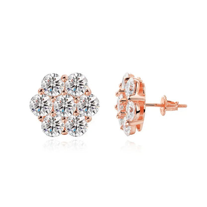 Moissanite Stud Earrings. Elegant Moissanite Earrings. 7.0 Carat D VVS1.