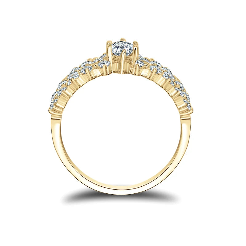 Luxury 10K Gold Moissanite Ring, 4x8mm Marquise Cut.