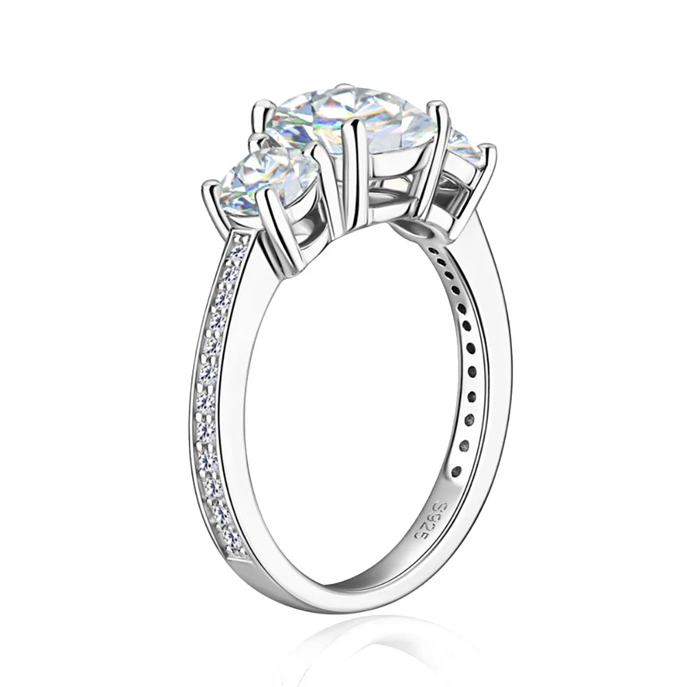 All Moissanite Gemstones. Elegant Engagement Rings. Total 3.17 Carat.