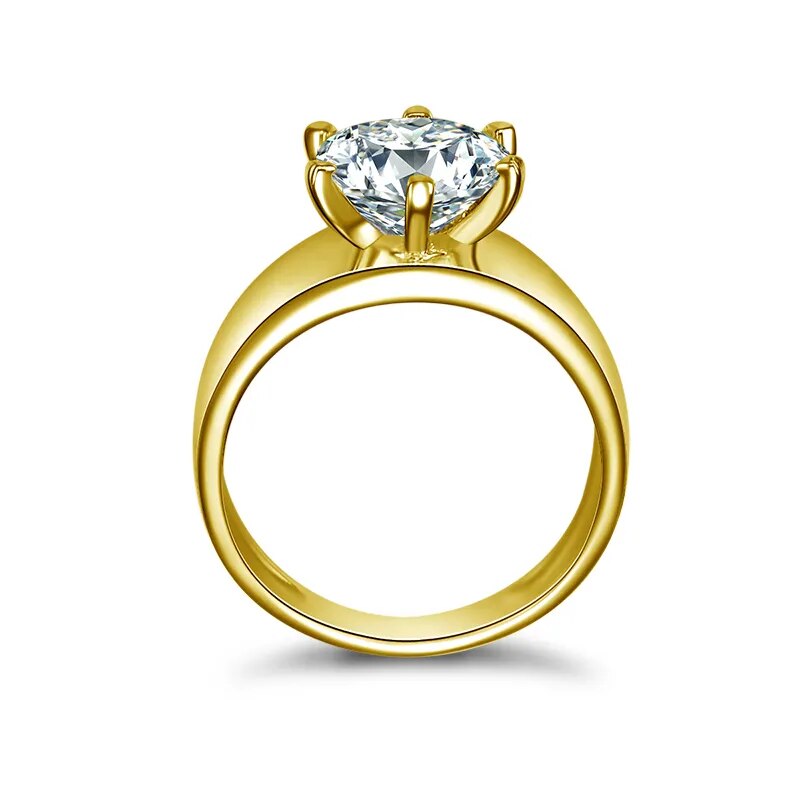 Luxury Gold Moissanite Engagement Rings. 3.0 Carat D VVS1.