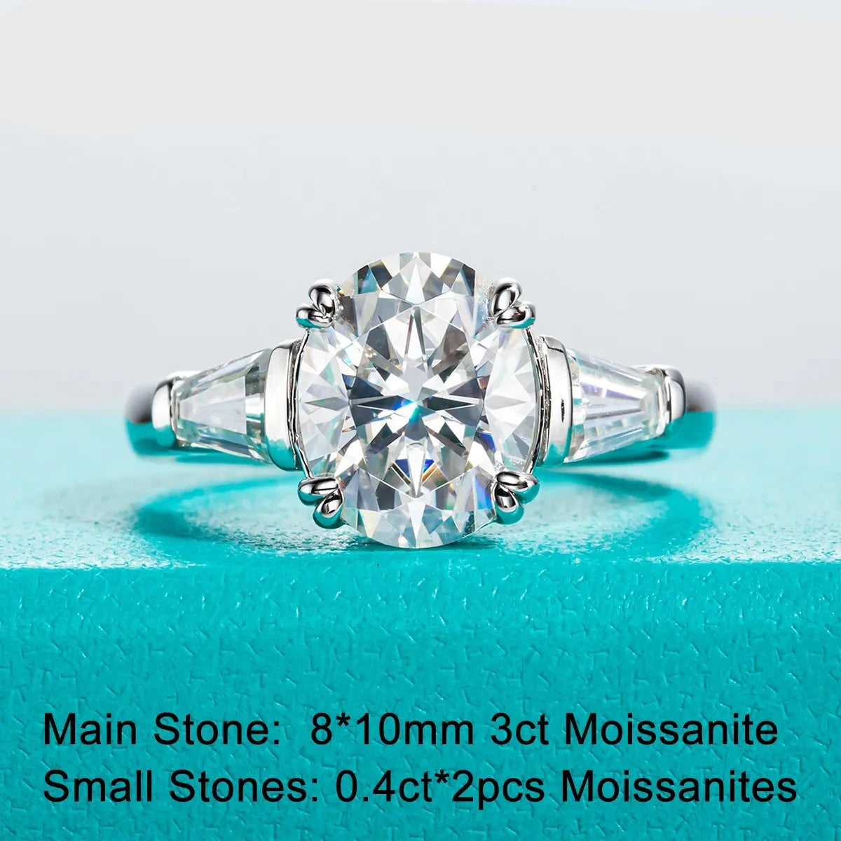Marquise-Cut. Moissanite Diamond Engagement Rings. Total 4.0 Carat