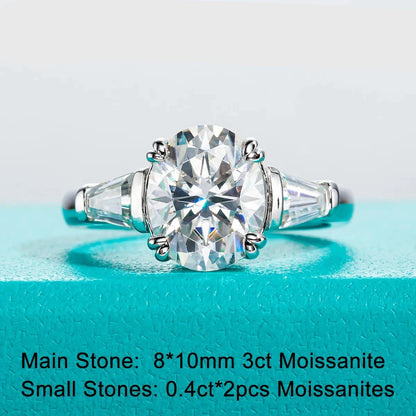 Marquise-Cut. Moissanite Diamond Engagement Rings. Total 4.0 Carat