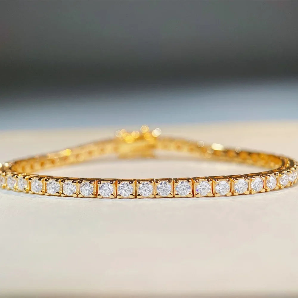 Luxury Moissanite Diamond Tennis Bracelets. 3mm. Genuine Moissanites.