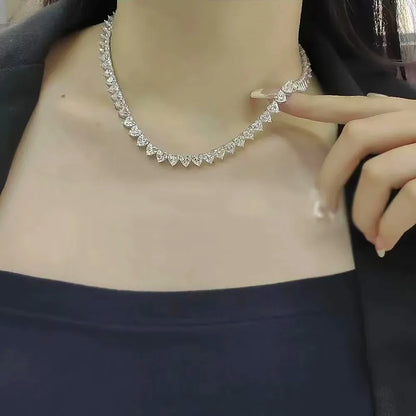 Shop Heart Shaped Luxury Moissanite Diamond Tennis Necklaces. 72.0 Carat.