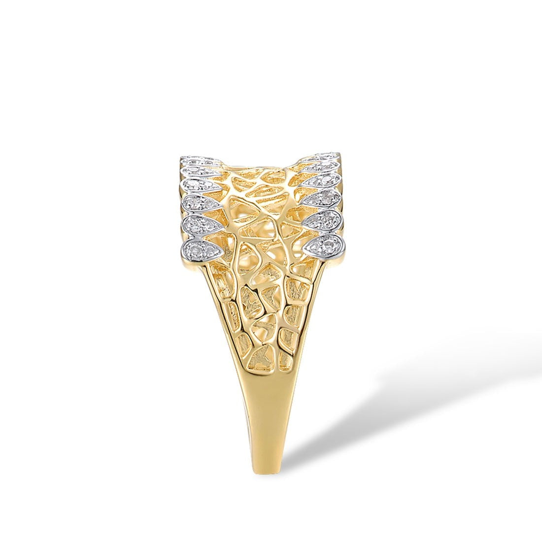 Natural Diamond Luxury Rings. 14K Yellow Gold.
