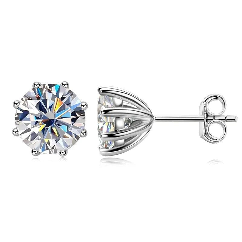 Elegant Moissanite Diamond Earrings. 1.0 to 4.0 Carat. Genuine Moissanite Gemstones.