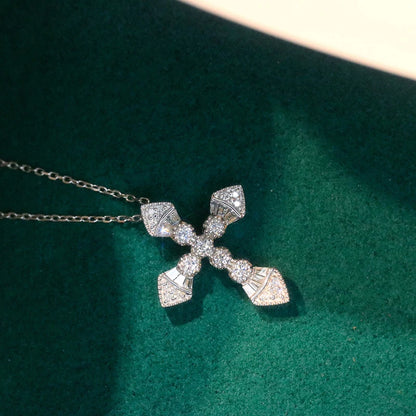 Diamond Cross Pendant. 0.40 Carat. Natural Diamond Jewelry.