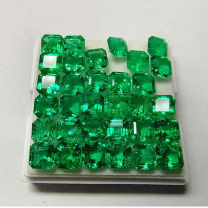 Man-Made Colombian Emerald. Asscher Cut. 1.0 To 16.0 Carat.