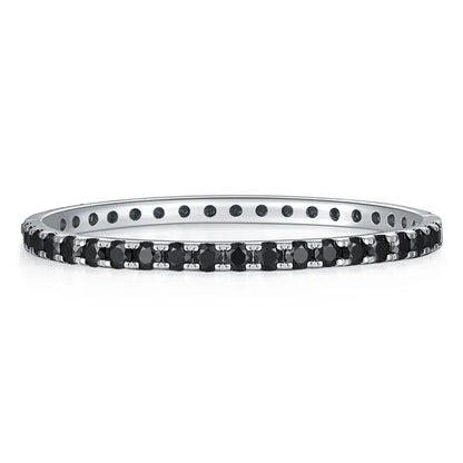 Black Moissanite Diamond Bangle. 4mm Genuine Moissanite.