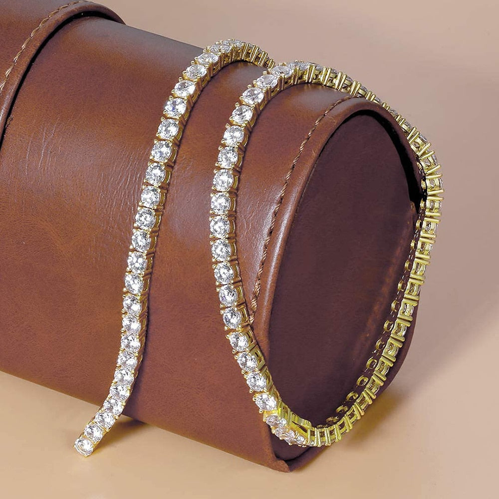 Luxuriöse Tennishalsketten und Armbänder mit Moissanit-Diamant.