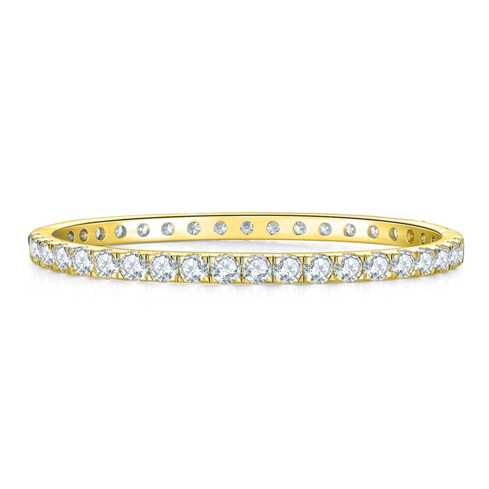 Moissanite Bangles 18K Gold Plated Silver Bracelets