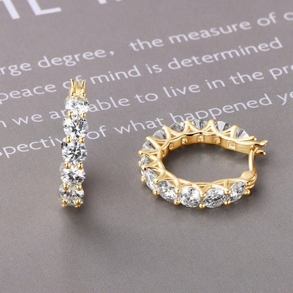 Authentic Moissanite Diamonds, Hoop Earrings. Total 7.20 Carat. D VVS1.