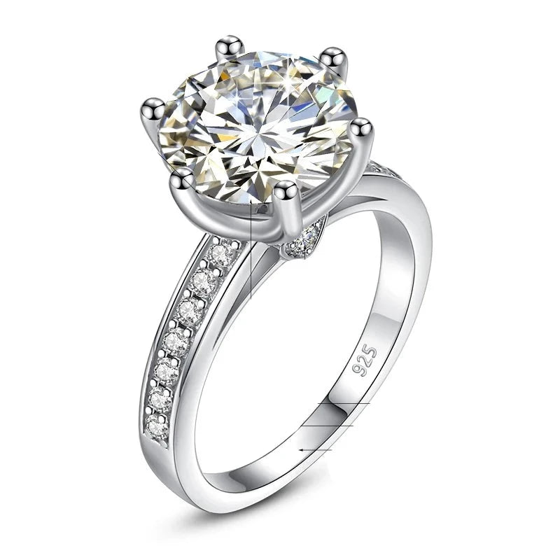 Moissanite Engagement Rings. 4.0 Carat. All Stones Are Moissanite.