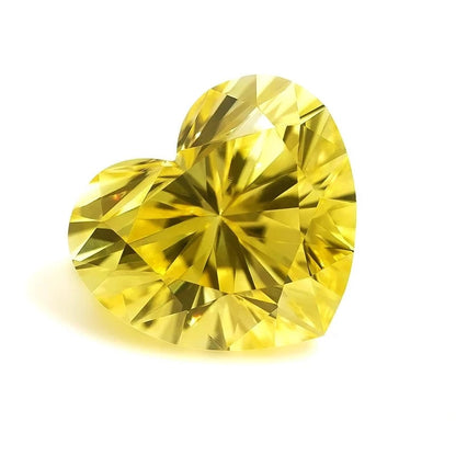 Fancy Yellow Lab-Grown Diamond. 0.53 - 0.73 Carat Heart Shape Diamond.