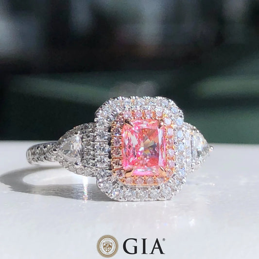 Pink Diamond Engagement Rings for Women. GIA Certificate.