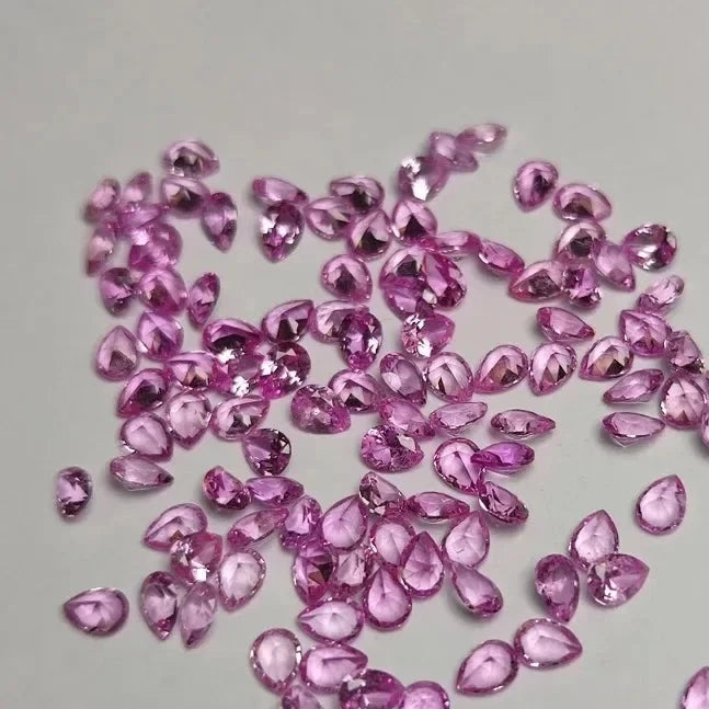 Natural Pink Sapphire Pear Shaped. Loose Gemstones.