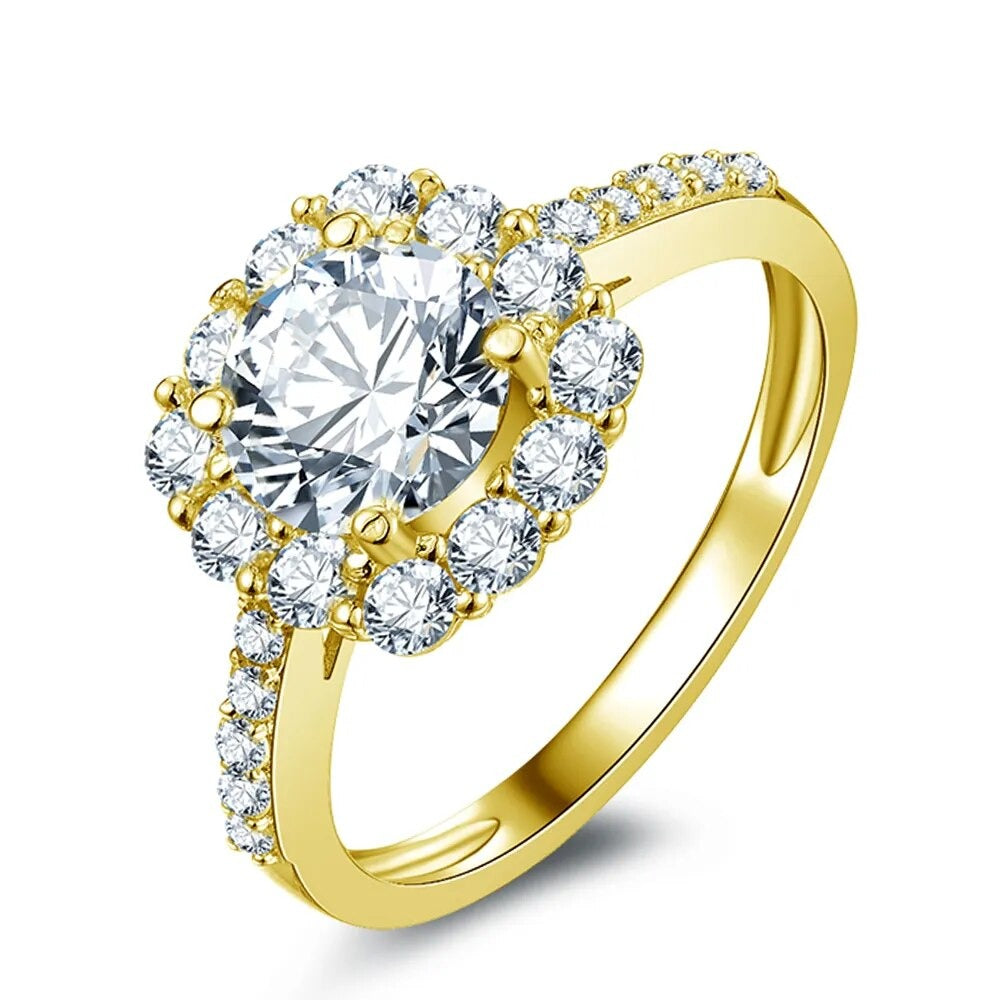 Luxury 1.20 Carat 10K Gold Engagement Rings. Genuine Moissanite.