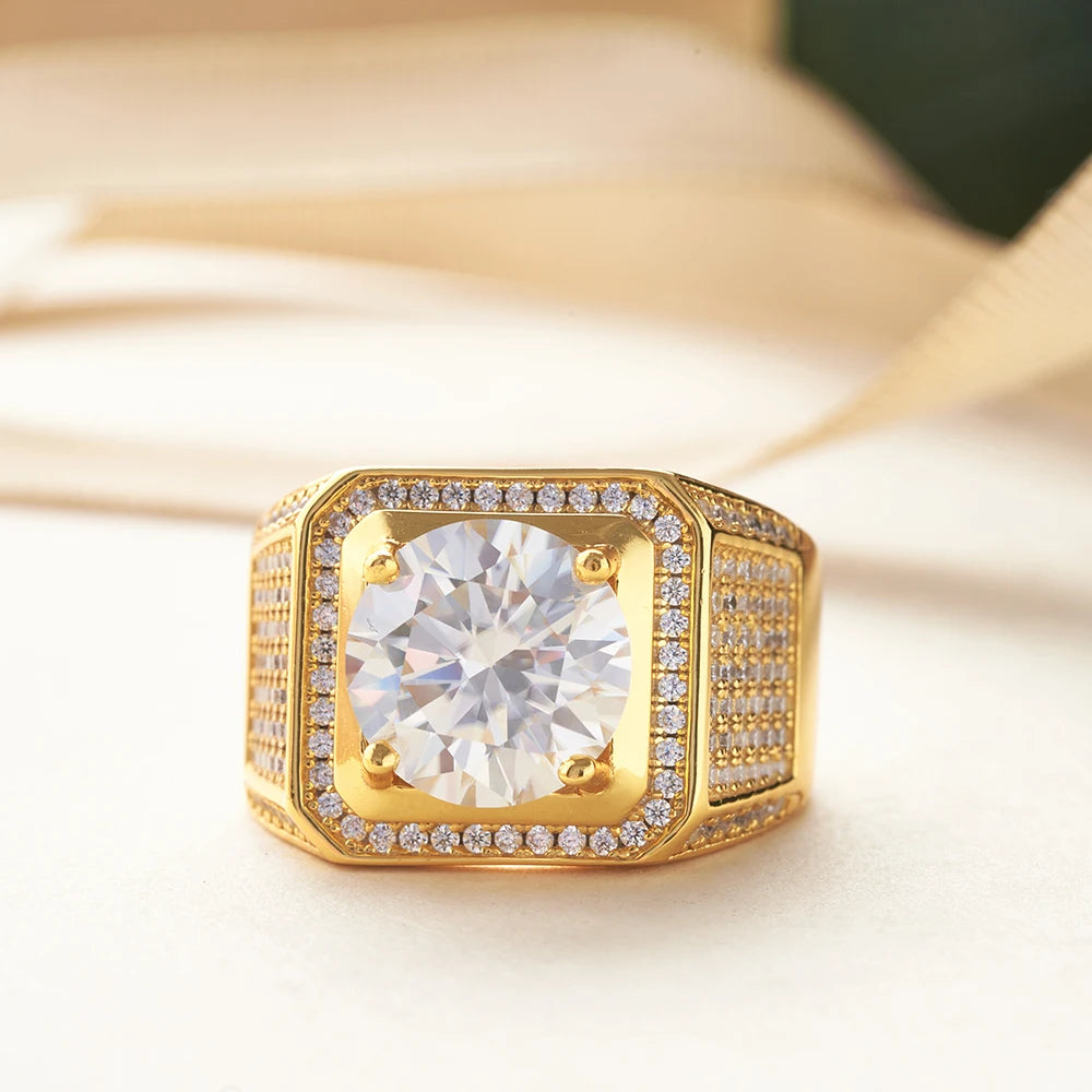 Elegant 5-Carat Moissanite Men's Rings – Timeless & Sophisticated.