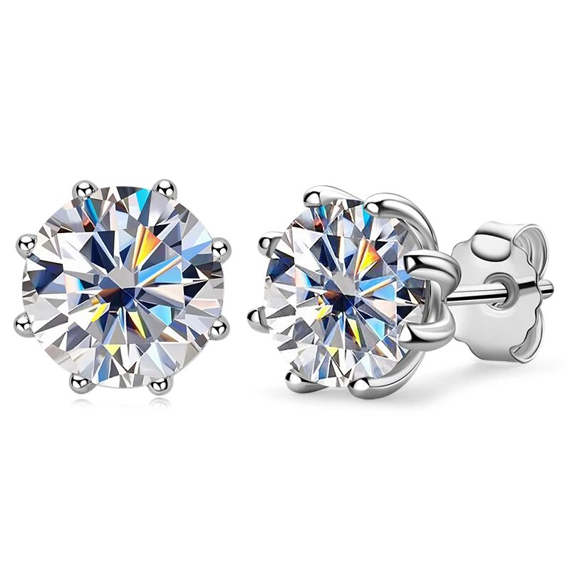 Elegant Moissanite Diamond Earrings. 1.0 to 4.0 Carat. Genuine Moissanite Gemstones.