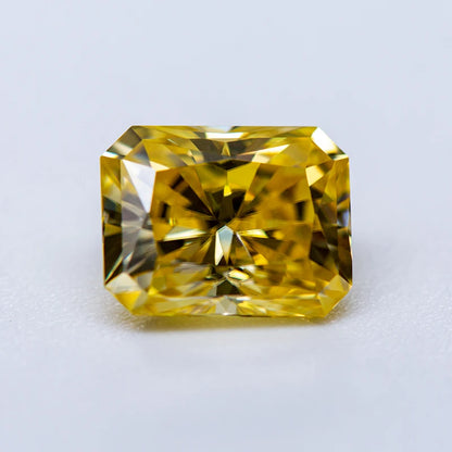 Loose Moissanite. Lemon Yellow Blue Color. Radiant Cut. 0.50 To 5.0 Carat.