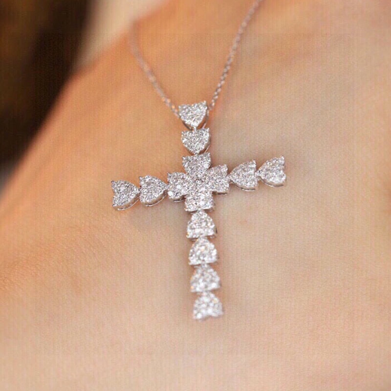 Luxury Diamond Cross. 0.65 Carat Natural Diamonds.