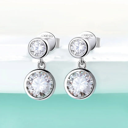 Stunning 2.6ct Moissanite Bubble Dangle Earrings for Women.
