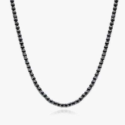 Black Moissanite Tennis Necklaces. 0.10 To 1.0 Carat Genuine Moissanite