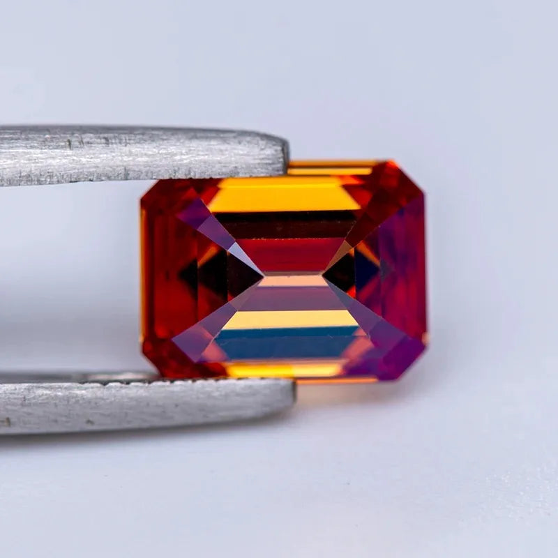 Buy Moissanite Gemstone. Garnet Color. Emerald Cut. 0.50 To 5.0 Carat.