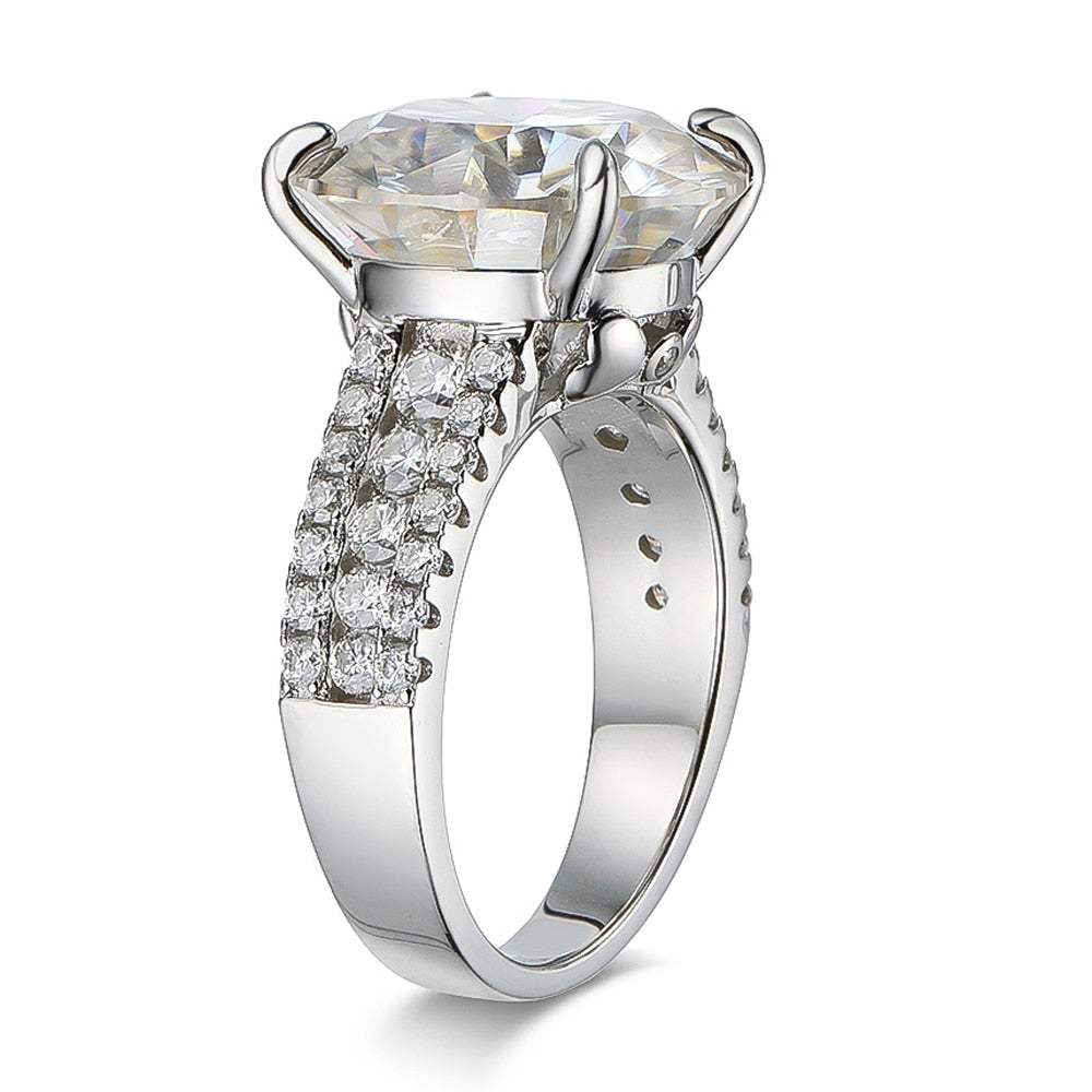 Luxury 10.0-Carat, Full Moissanite Engagement Rings. D VVS1.