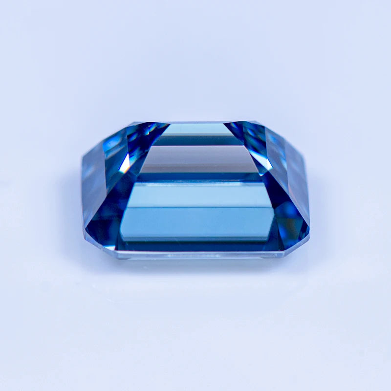 Buy Loose Moissanite. Royal Blue Color. Emerald Cut. 1.0 To 5.0 Carat.