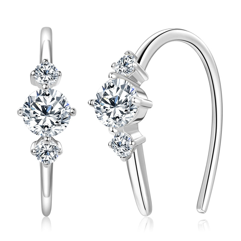 Genuine Moissanite Earrings 0.72 Carat. 18K Gold Plated Silver