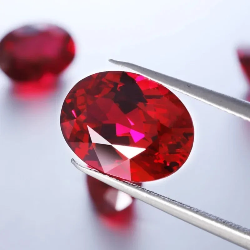 Loose Ruby. Oval Shape. 0.20 To 25.0 Carat. VVS1. Lab-Grown Ruby.