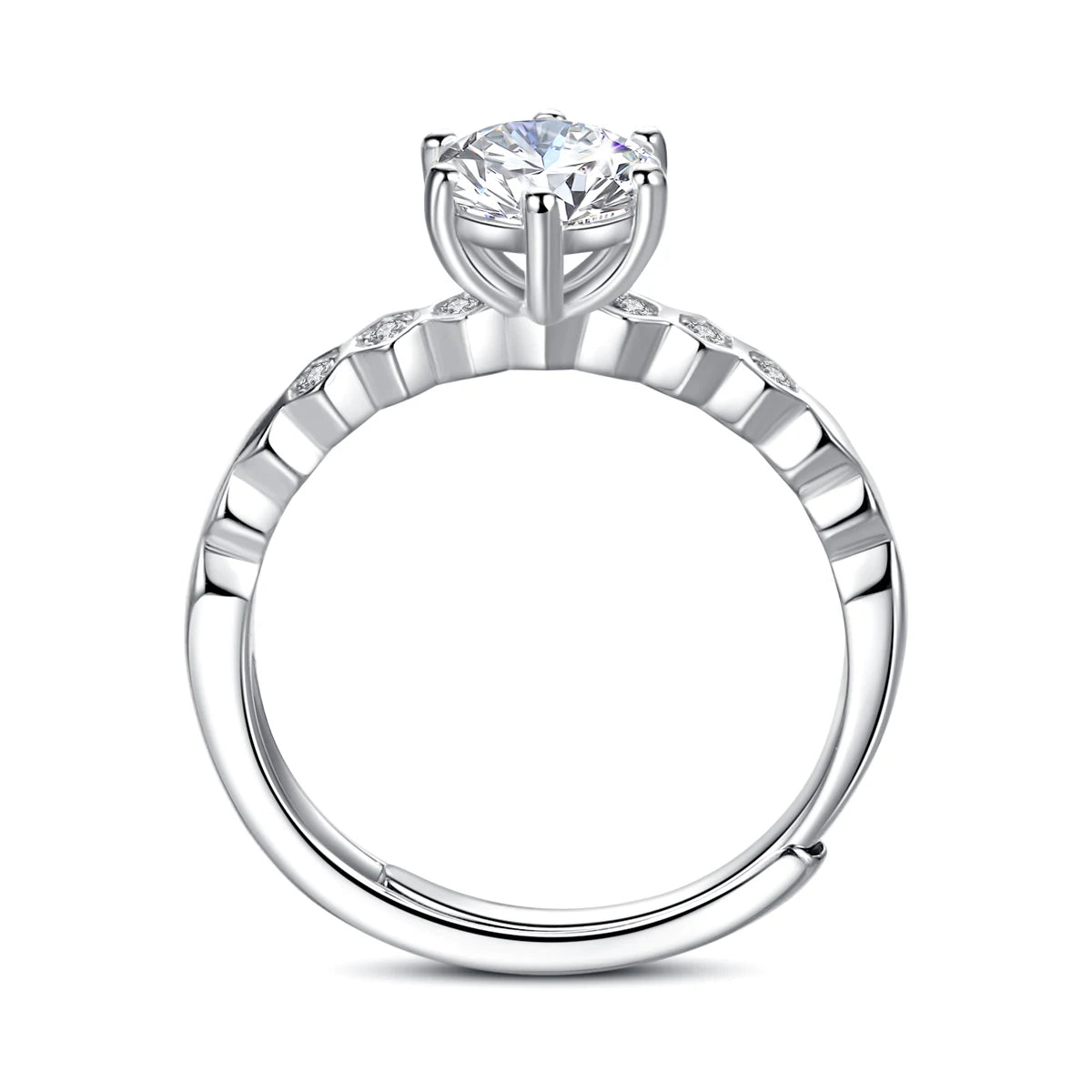 Shop Moissanite Engagement Rings. 1.0 Carat. D VVS1. Adjustable Size.