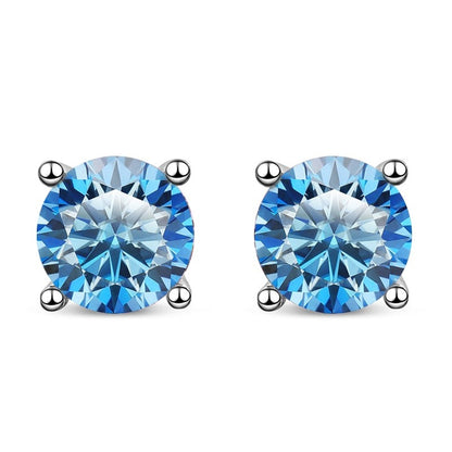 light blue color moissanite earrings