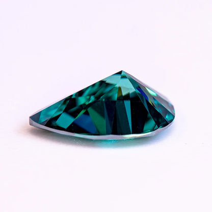Loose Moissanite. Emerald Green Color. Pear Cut. 1.0 To 5.0 Carat.