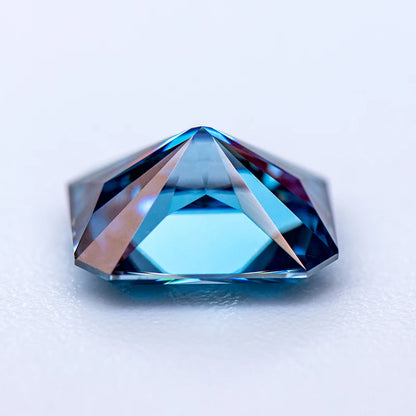 Loose Moissanite Stone. Sapphire Blue Color. Radiant Cut. 0.50 To 5.0 Carat