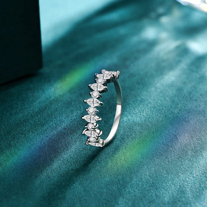 Moissanite Luxury Rings. D Color VVS1. Marquise-Cut 4*2mm