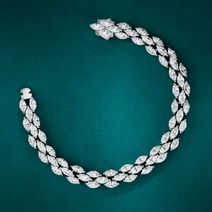 Luxurius Bracelet - Marquise Cut Full Moissanite Tennis Bracelets.
